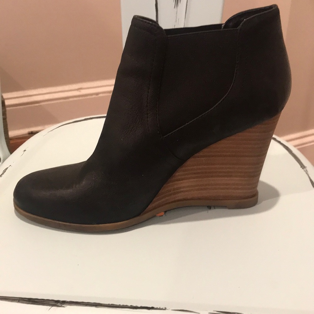 Black Wedge Booties